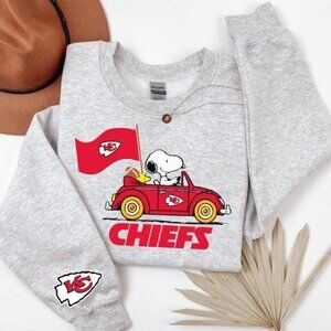 Kansas City Chiefs Snopy shirt retro sweatshirt grey JK456
